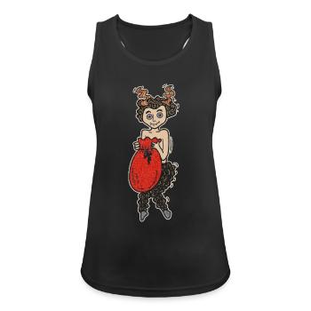 Krampus Lady - Frauen Tank Top atmungsaktiv - Schwarz - Vorne - Zoe (177cm)