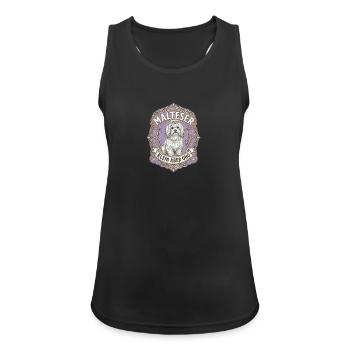 Malteser Vintage Emblem Retro Design - Frauen Tank Top atmungsaktiv - Schwarz - Vorne - Zoe (177cm)