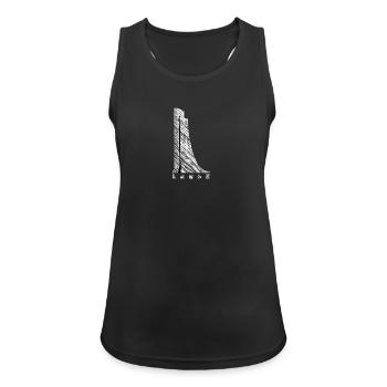Modernes Laboe Ehrenmal – Maritimes Ostsee Design - Frauen Tank Top atmungsaktiv - Schwarz - Vorne - Zoe (177cm)
