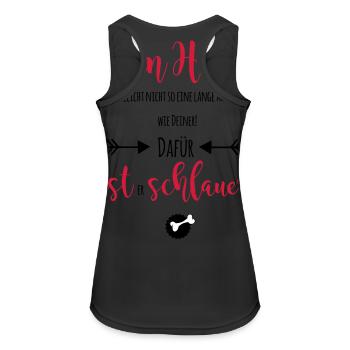 schlauer Hund - Frauen Tank Top atmungsaktiv - Schwarz - Hinten - Zoe (177cm)