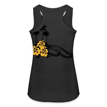 Flower - Palms - Women's Breathable Tank Top - black - Back - Zoe (177cm)