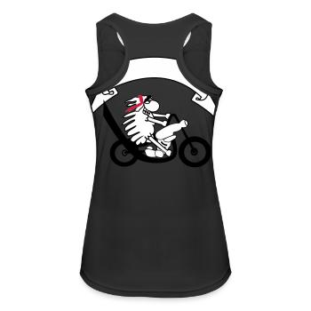 moutons de cycliste avec la bannière - Débardeur respirant Femme - noir - Dos - Zoe (177cm)