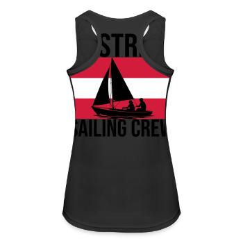 Austrian Sailing Crew Segelshirt - Frauen Tank Top atmungsaktiv - Schwarz - Hinten - Zoe (177cm)