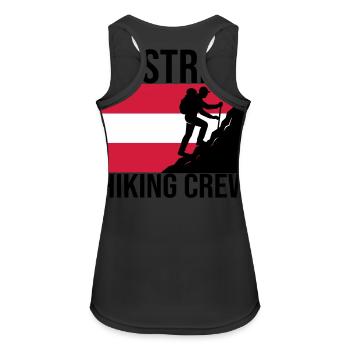 Austrian Hiking Crew Wander-Shirt - Frauen Tank Top atmungsaktiv - Schwarz - Hinten - Zoe (177cm)
