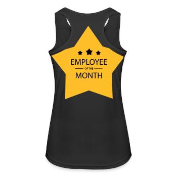Mitarbeiter des Monats - Frauen Tank Top atmungsaktiv - Schwarz - Hinten - Zoe (177cm)