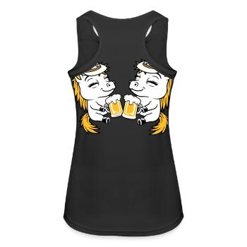 Unicorn Friends Beer Toast - Women's Breathable Tank Top - black - Back - Zoe (177cm)