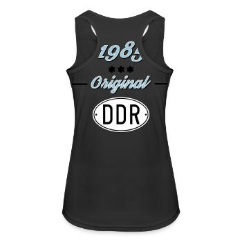 1985 Original DDR - Frauen Tank Top atmungsaktiv - Schwarz - Hinten - Zoe (177cm)