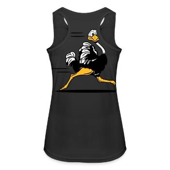 strauss emu witzig rennen laufen - Frauen Tank Top atmungsaktiv - Schwarz - Hinten - Zoe (177cm)