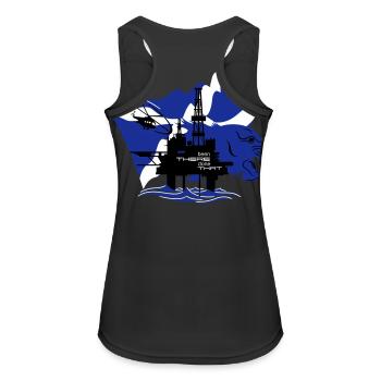 Oil Rig Oil Field North Sea Tiger Aberdeen - Women's Breathable Tank Top - black - Back - Zoe (177cm)