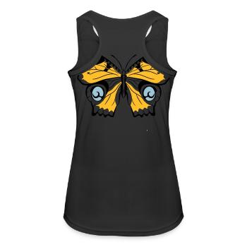 PFAUENAUGE - Frauen Tank Top atmungsaktiv - Schwarz - Hinten - Zoe (177cm)