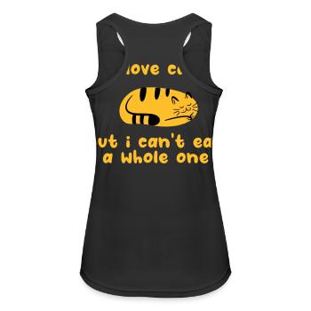 ICH LIEBE KATZEN, ABER ICH KANN KEINE GANZE ESSEN - Frauen Tank Top atmungsaktiv - Schwarz - Hinten - Zoe (177cm)