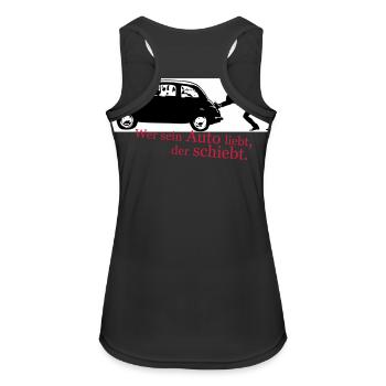 Wer sein auto liebt - Frauen Tank Top atmungsaktiv - Schwarz - Hinten - Zoe (177cm)