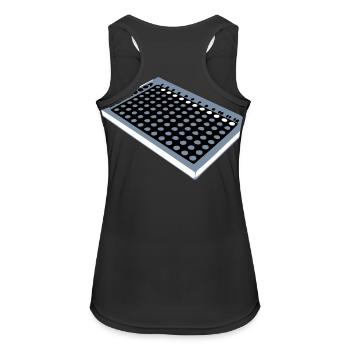 96 Well Plate / 96 Loch Platte - Frauen Tank Top atmungsaktiv - Schwarz - Hinten - Zoe (177cm)