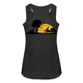 Fahrzeug - Schalbe Baum Sonne - Frauen Tank Top atmungsaktiv - Schwarz - Hinten - Zoe (177cm)