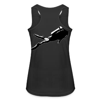 Tauchen - Taucher - Tauchsport - Frauen Tank Top atmungsaktiv - Schwarz - Hinten - Zoe (177cm)
