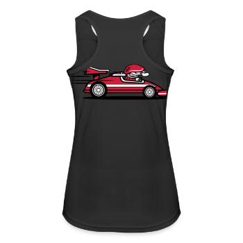 Rennwagen witzig - Frauen Tank Top atmungsaktiv - Schwarz - Hinten - Zoe (177cm)