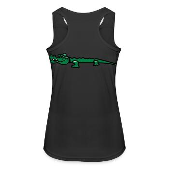 Krokodil lustig - Frauen Tank Top atmungsaktiv - Schwarz - Hinten - Zoe (177cm)