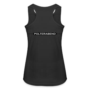 Polterabend Grafik - Frauen Tank Top atmungsaktiv - Schwarz - Hinten - Zoe (177cm)