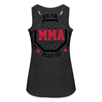 MMA - Frauen Tank Top atmungsaktiv - Schwarz - Hinten - Zoe (177cm)