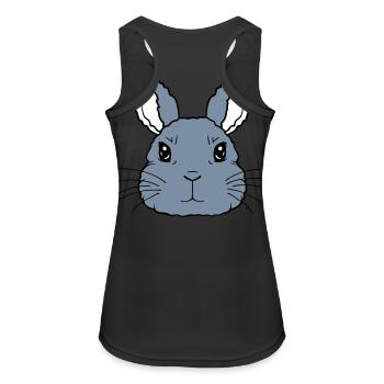 Niedlicher kleiner Hase Gesicht - Frauen Tank Top atmungsaktiv - Schwarz - Hinten - Zoe (177cm)