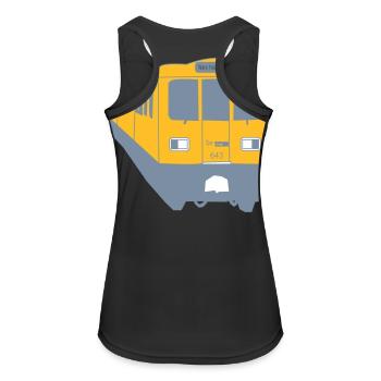 Berlin Train U1 - Frauen Tank Top atmungsaktiv - Schwarz - Hinten - Zoe (177cm)