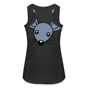 Maus Kopf Clipart - Frauen Tank Top atmungsaktiv - Schwarz - Hinten - Zoe (177cm)