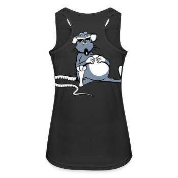 Rat tired tired sunglasses - Women's Breathable Tank Top - black - Back - Zoe (177cm)