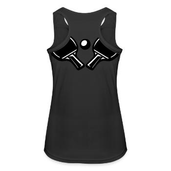 Icône de la batte de tennis de table - Débardeur respirant Femme - noir - Dos - Zoe (177cm)