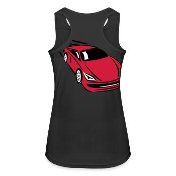 Voiture de course refroidir rapidement - Débardeur respirant Femme - noir - Dos - Zoe (177cm)