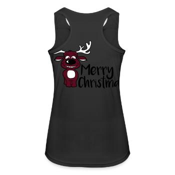 Joyeux Noël Moose - Débardeur respirant Femme - noir - Dos - Zoe (177cm)