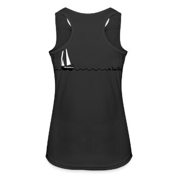 love sailing - Frauen Tank Top atmungsaktiv - Schwarz - Hinten - Zoe (177cm)