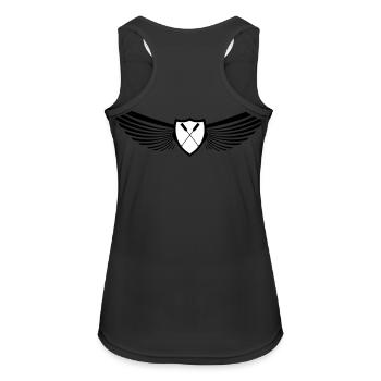 Drachenboot Emblem Logo "gekreuzte Paddel" 2c - Frauen Tank Top atmungsaktiv - Schwarz - Hinten - Zoe (177cm)