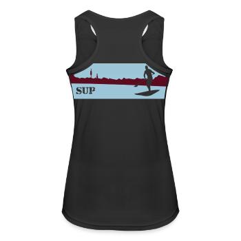 SUP Stand up paddling - Frauen Tank Top atmungsaktiv - Schwarz - Hinten - Zoe (177cm)