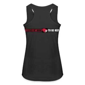 I closed my book - Frauen Tank Top atmungsaktiv - Schwarz - Hinten - Zoe (177cm)