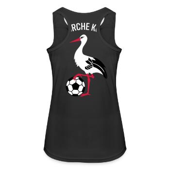 Fußball Storch - Frauen Tank Top atmungsaktiv - Schwarz - Hinten - Zoe (177cm)