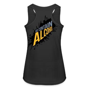 Farbklecks May Contain Alcohol - Frauen Tank Top atmungsaktiv - Schwarz - Hinten - Zoe (177cm)