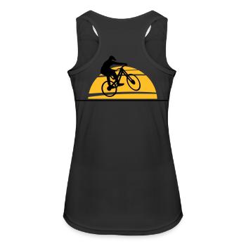 Sport - Fahrrad Downhill Biken Sonne - Frauen Tank Top atmungsaktiv - Schwarz - Hinten - Zoe (177cm)