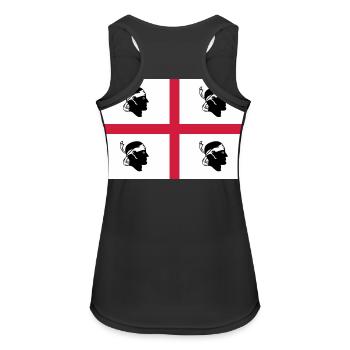 Flagge Sardinien - Frauen Tank Top atmungsaktiv - Schwarz - Hinten - Zoe (177cm)