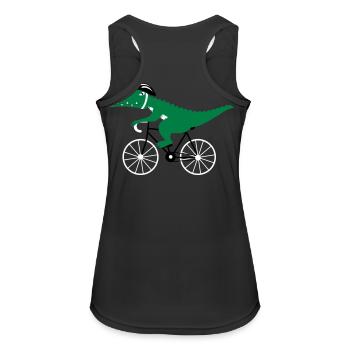 crocodile on bicycle - Frauen Tank Top atmungsaktiv - Schwarz - Hinten - Zoe (177cm)