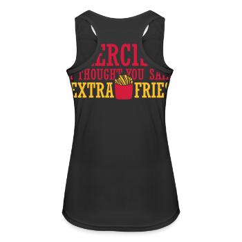 Exercise Extra Fries Quote - Women's Breathable Tank Top - black - Back - Zoe (177cm)