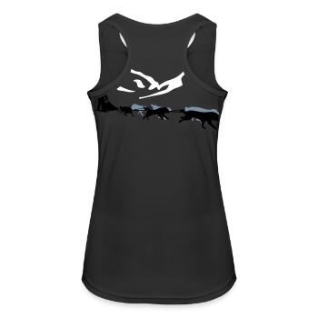 Husky - Hundeschlitten - Yukon Quest - Alaska - Frauen Tank Top atmungsaktiv - Schwarz - Hinten - Zoe (177cm)