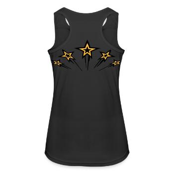 flying_stars - Débardeur respirant Femme - noir - Dos - Zoe (177cm)