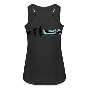 evolution_therapeut_psychologe_11_2016_b - Frauen Tank Top atmungsaktiv - Schwarz - Hinten - Zoe (177cm)