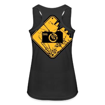Danger warning sign camera - Women's Breathable Tank Top - black - Back - Zoe (177cm)