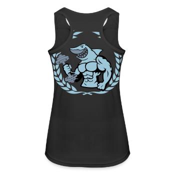shark shark bodybuilding dumbbell - Women's Breathable Tank Top - black - Back - Zoe (177cm)