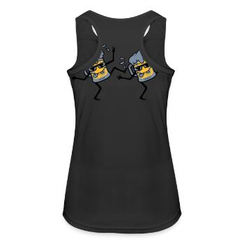 2 dancing party beers - Women's Breathable Tank Top - black - Back - Zoe (177cm)