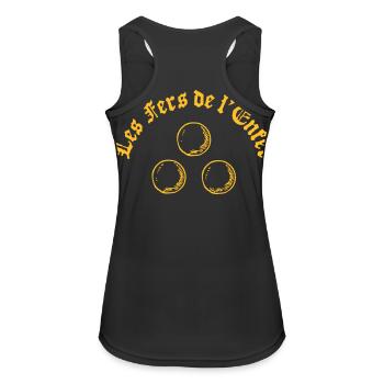 Les Fers de l'Enfer / The Irons of Hell - Women's Breathable Tank Top - black - Back - Zoe (177cm)