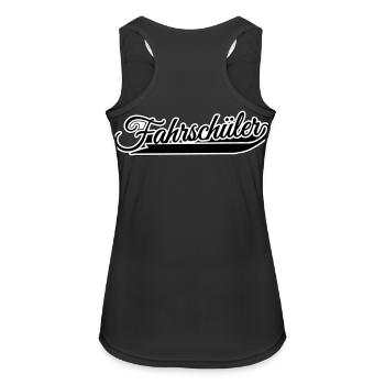 Fahrschüler - Frauen Tank Top atmungsaktiv - Schwarz - Hinten - Zoe (177cm)