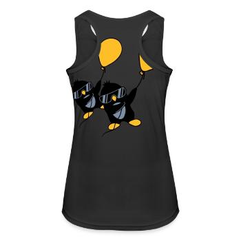 2 pingouins ballon volant - Débardeur respirant Femme - noir - Dos - Zoe (177cm)