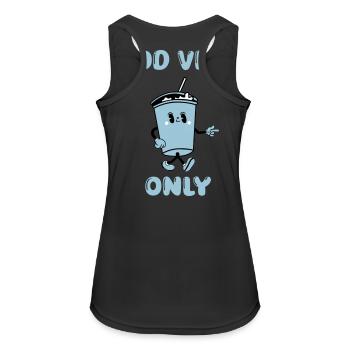 drink cartoon vibes - Frauen Tank Top atmungsaktiv - Schwarz - Hinten - Zoe (177cm)